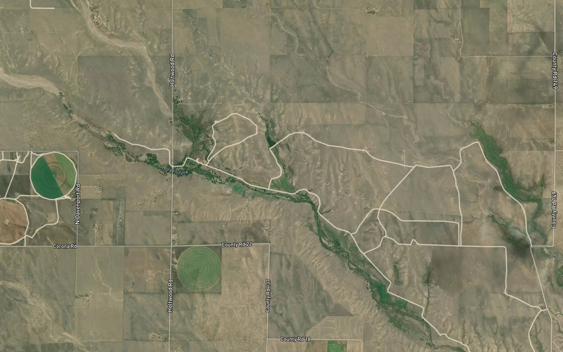 Satellite map of the Deadman Gulch Ditch Number 4