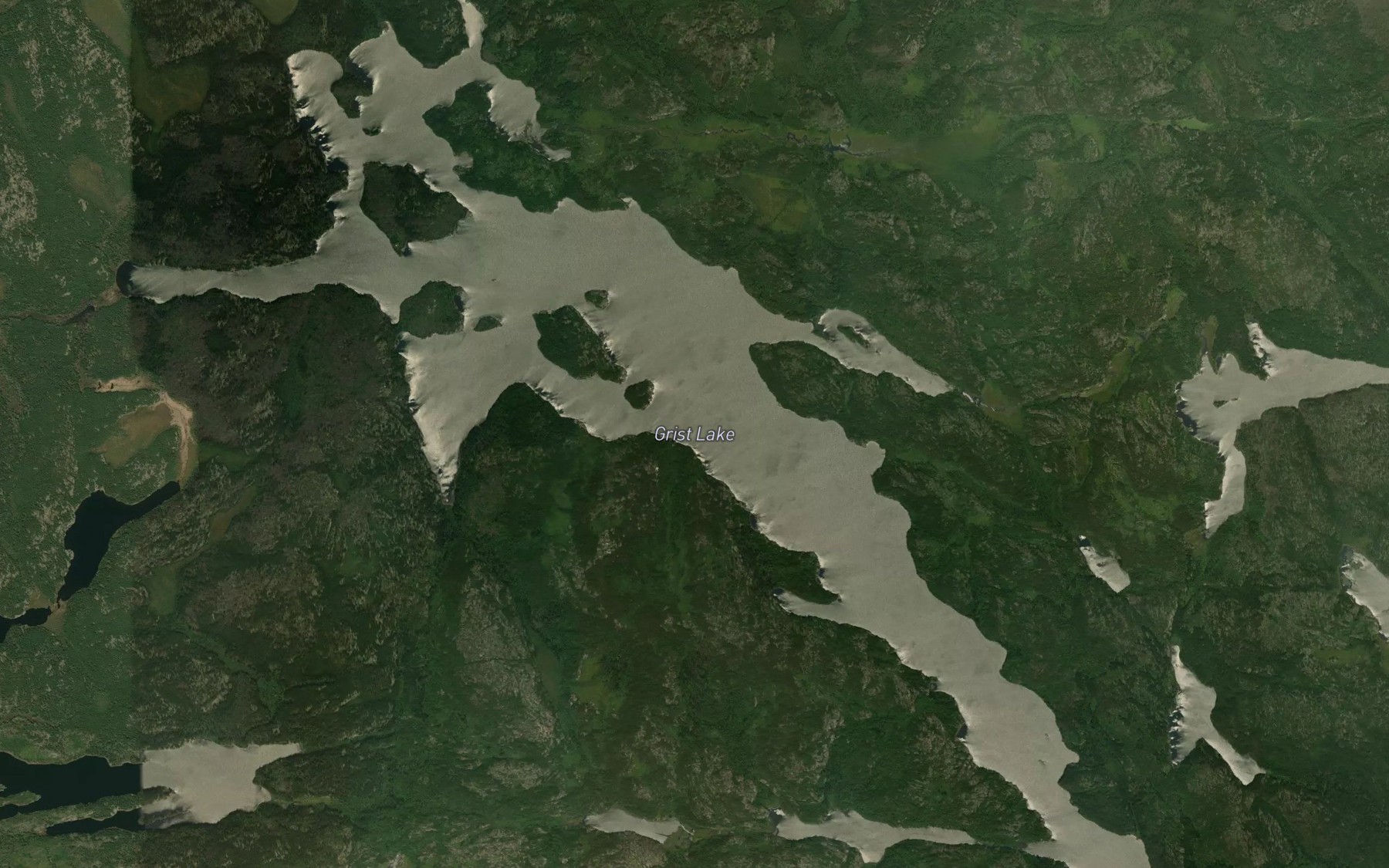Satellite map of the Grist Lake