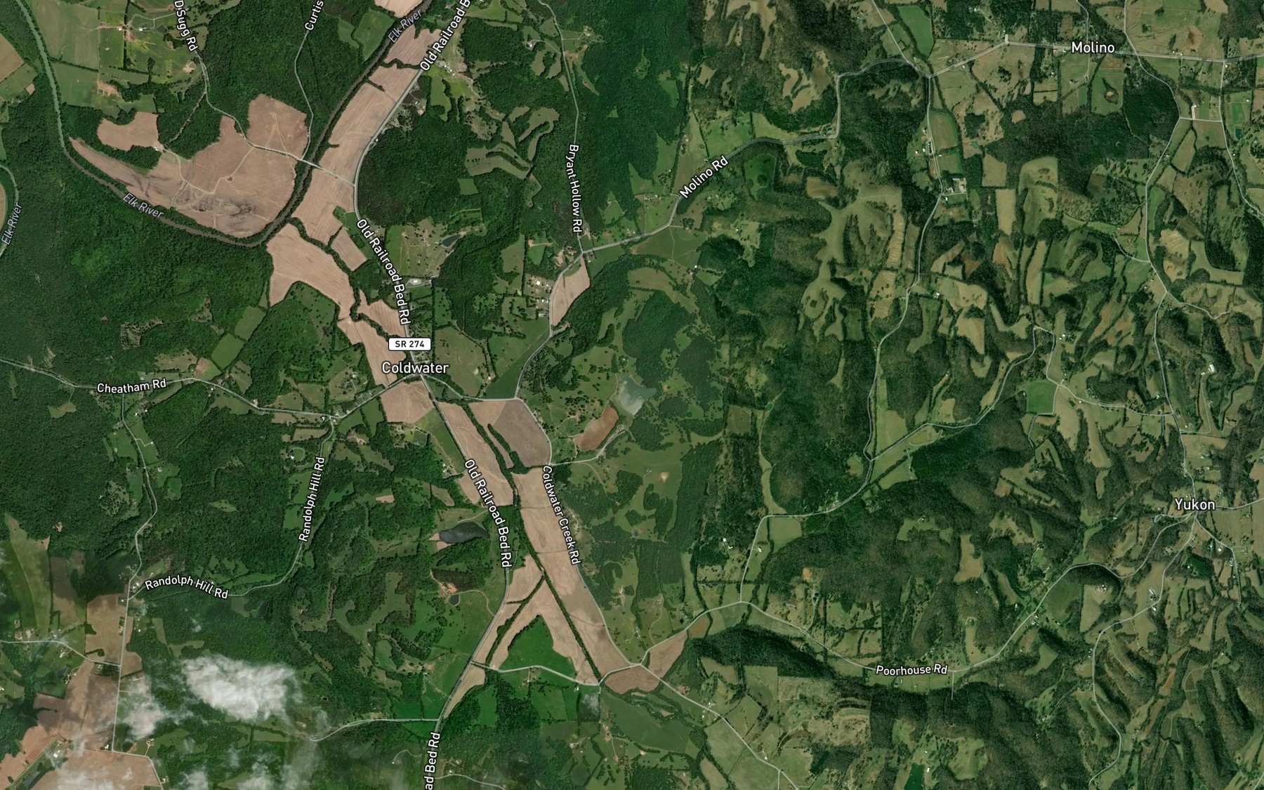 Satellite map of the Whitaker Lake