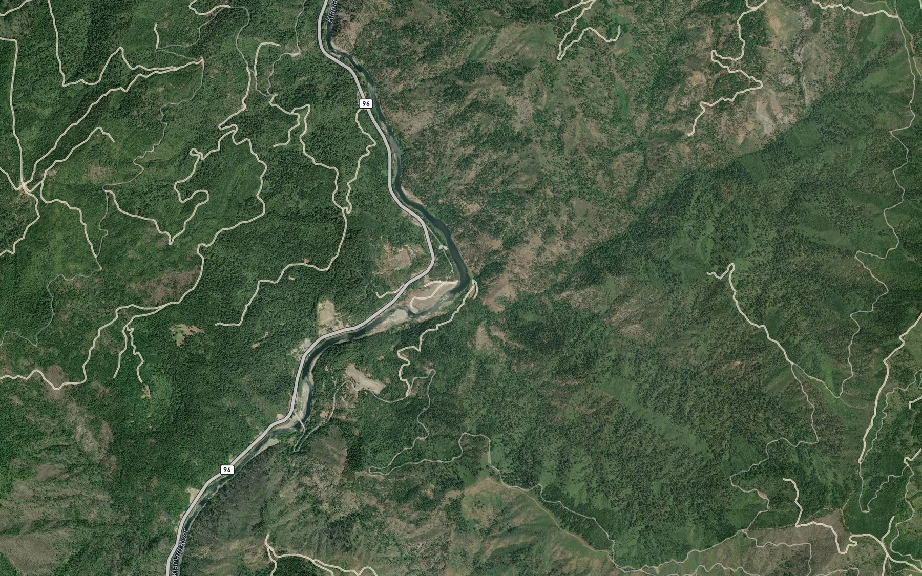 Satellite map of the Titus Creek