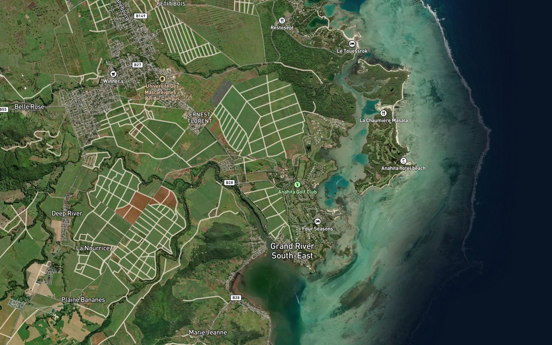 Satellite map of the Riviere Ravin