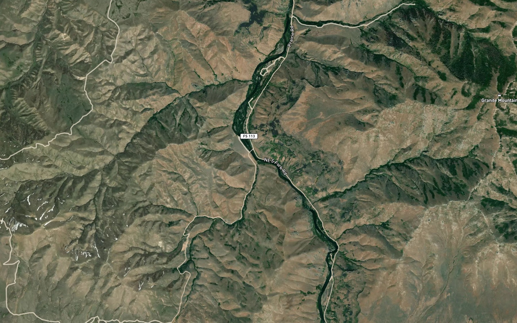 Satellite map of the Cow Creek