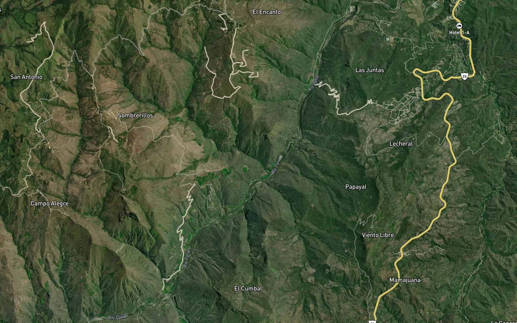 Satellite map of the Quebrada Regalgar