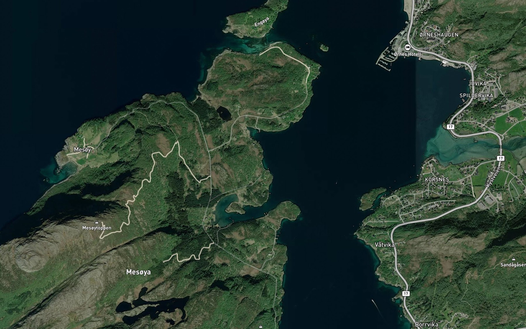 Satellite map of the Mursteinvika