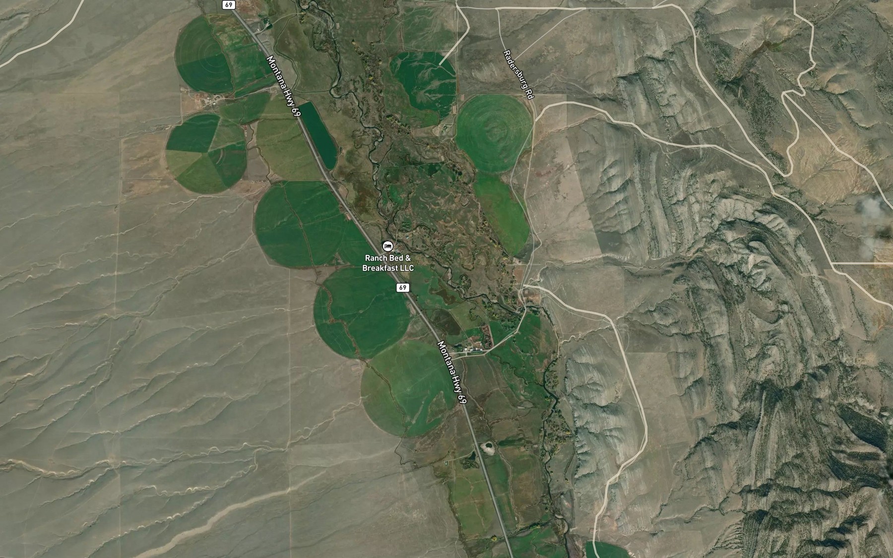 Satellite map of the Dunn Creek