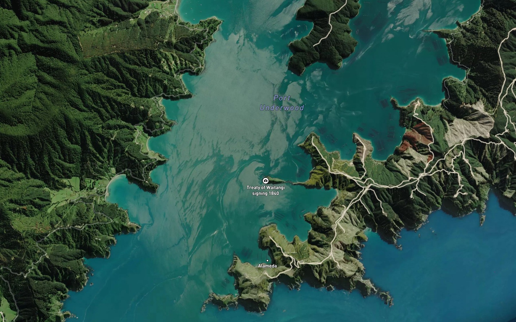 Satellite map of the Pipi Bay