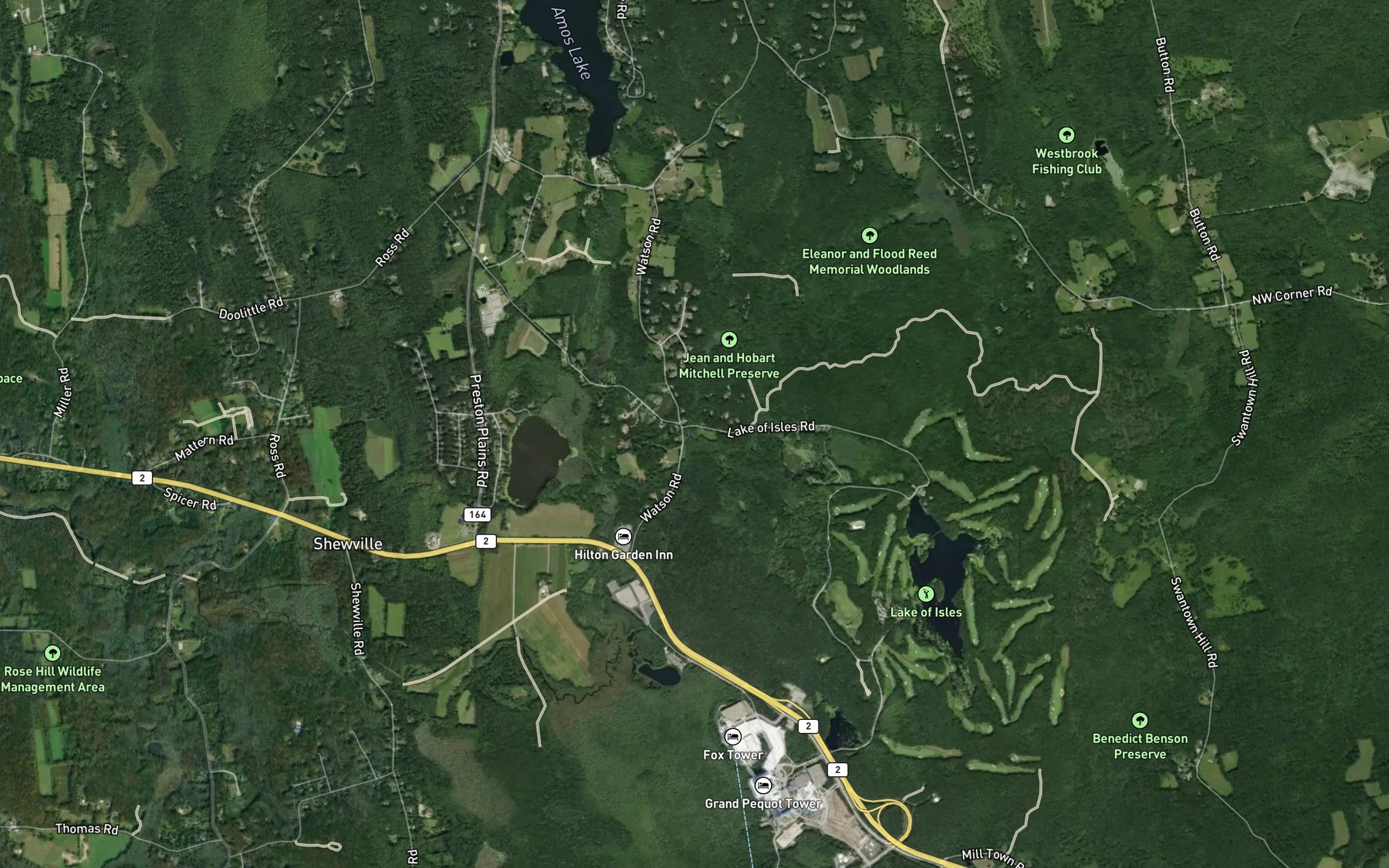 Satellite map of the Lake of Isles Brook