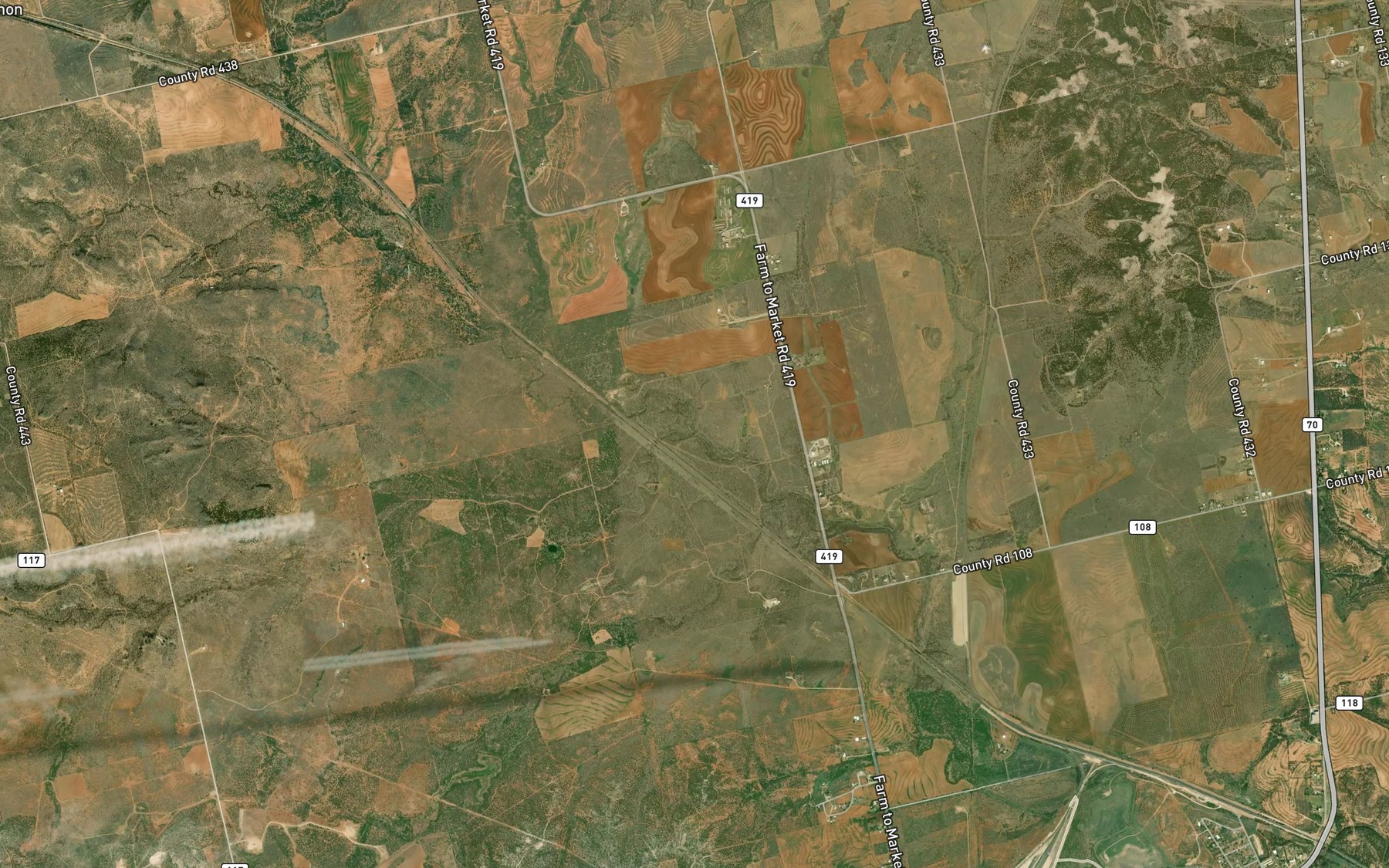 Satellite map of the Dulaney Creek