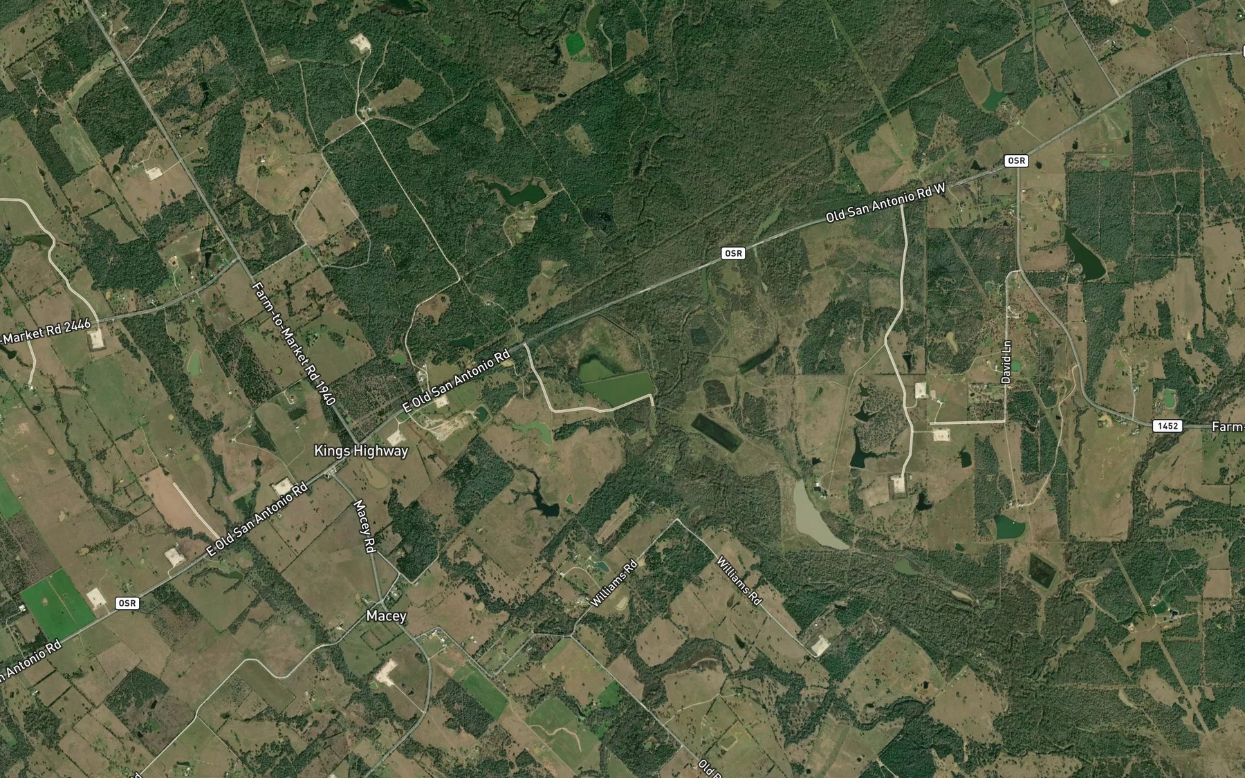 Satellite map of the Weaver Lake