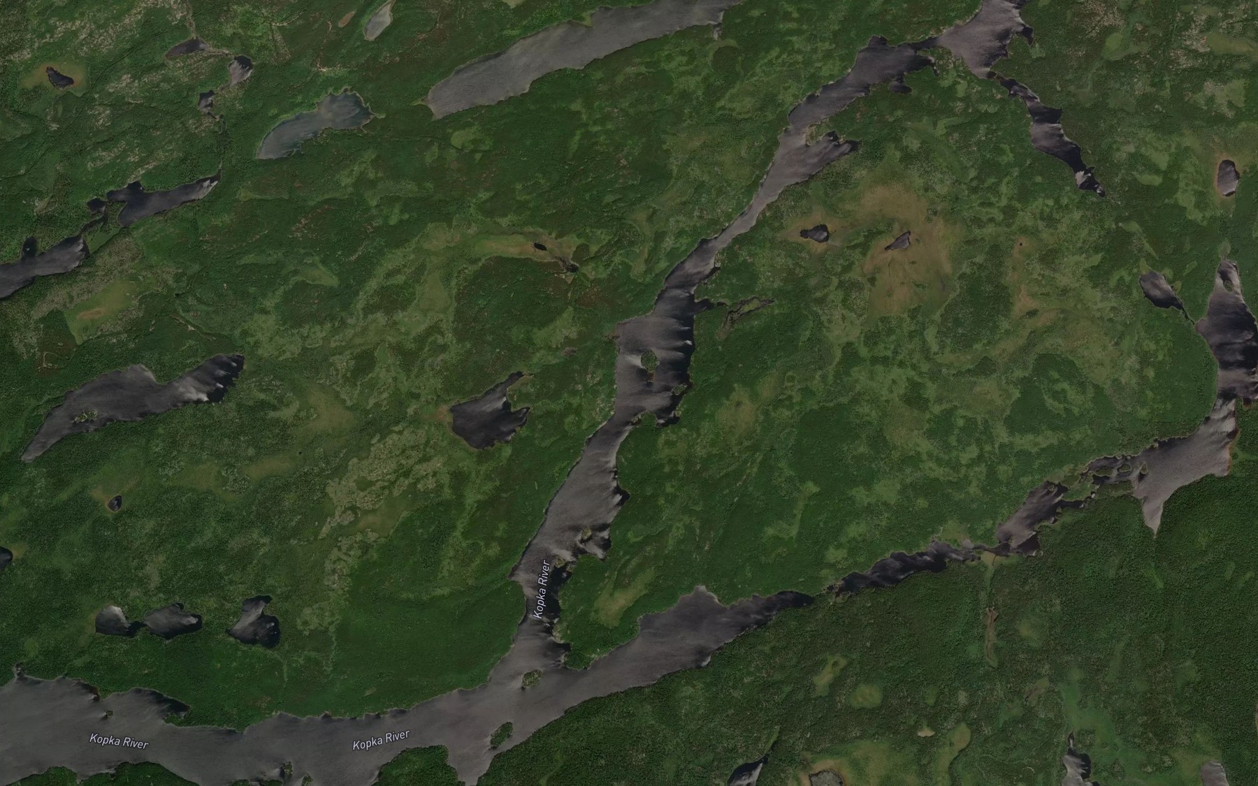 Satellite map of the Uneven Lake