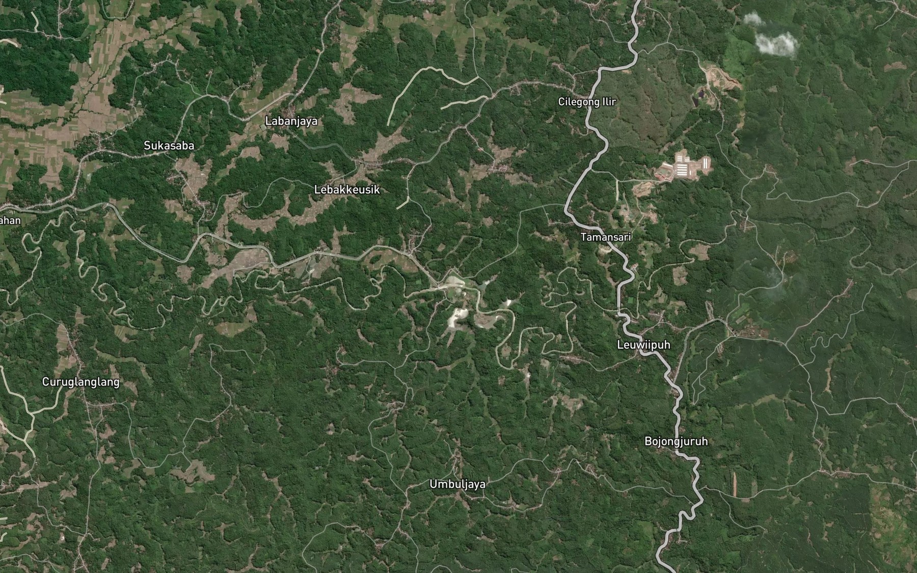 Satellite map of the Leuwi Gong