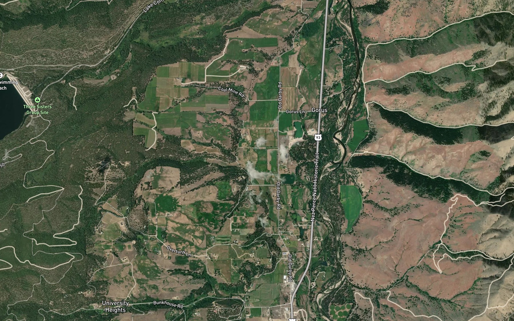Satellite map of the Waddell Creek