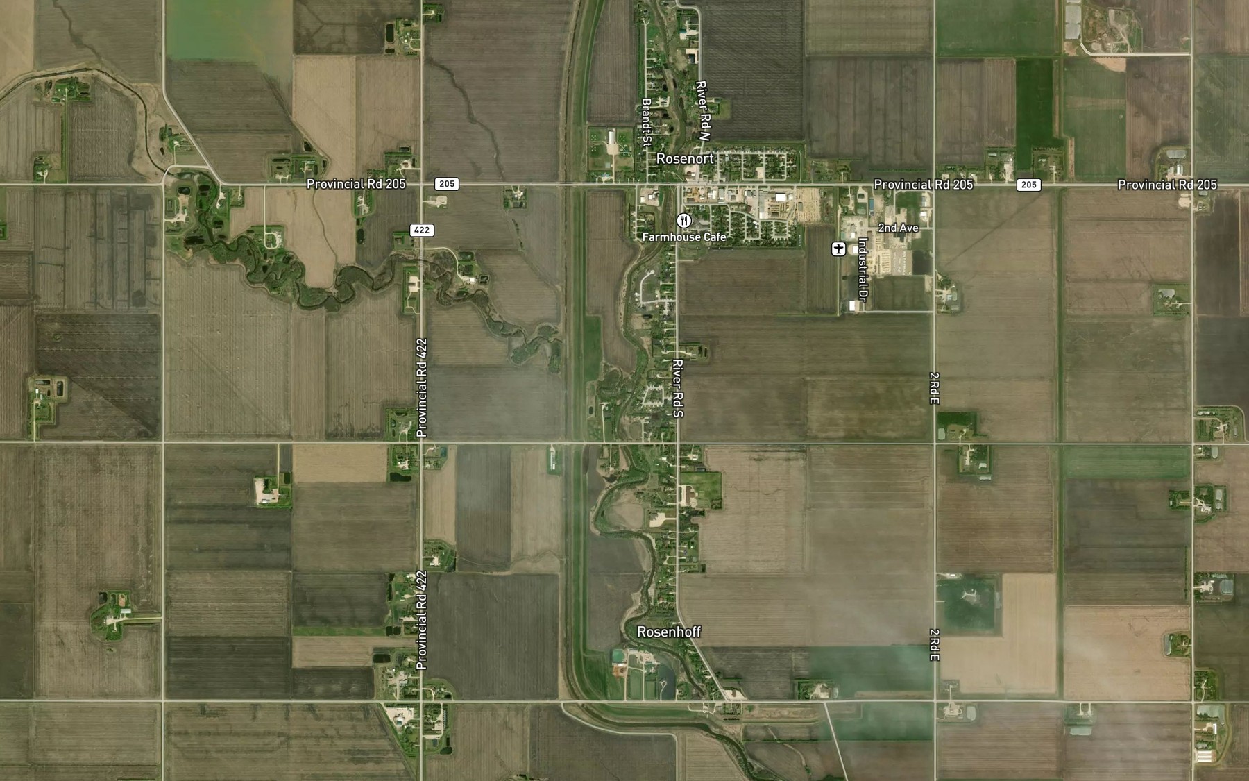 Satellite map of the Little Morris River
