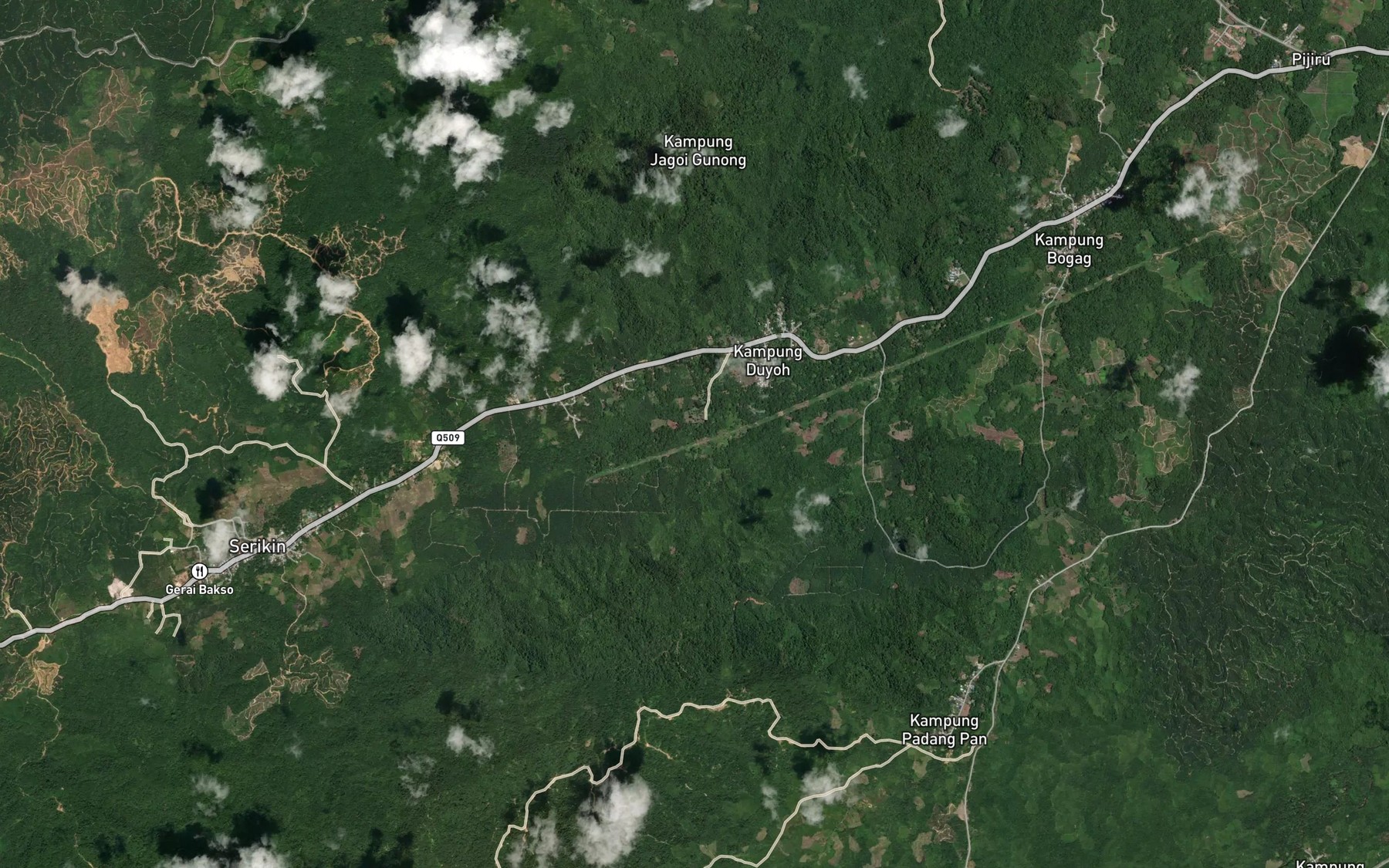 Satellite map of the Sungai Mulong