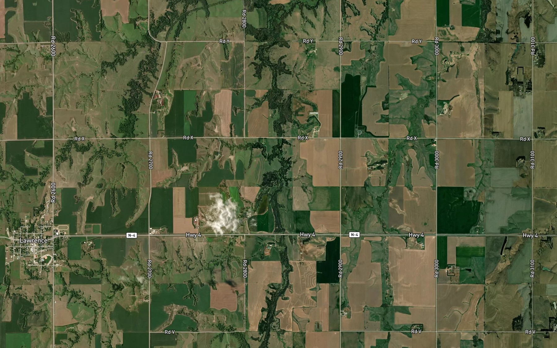 Satellite map of the Moorehouse Creek