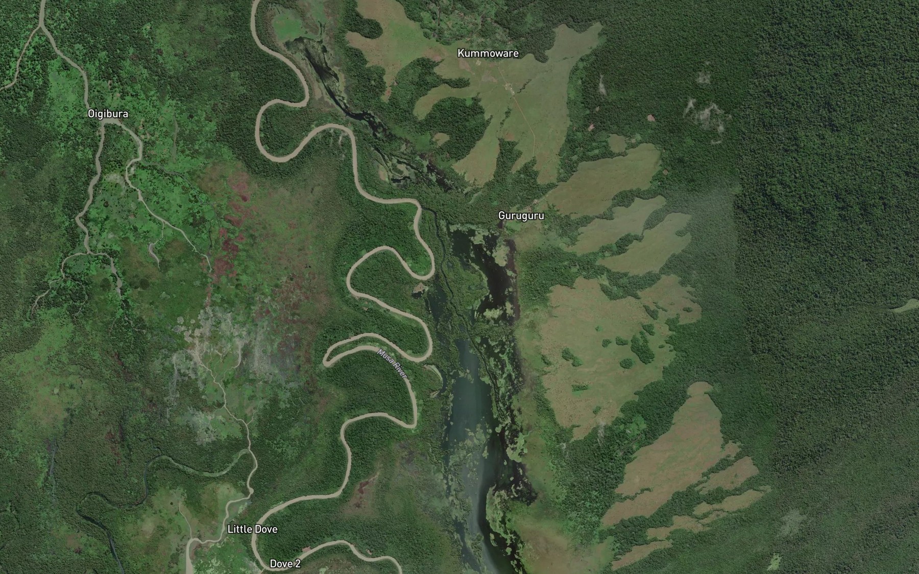 Satellite map of the Totore Creek