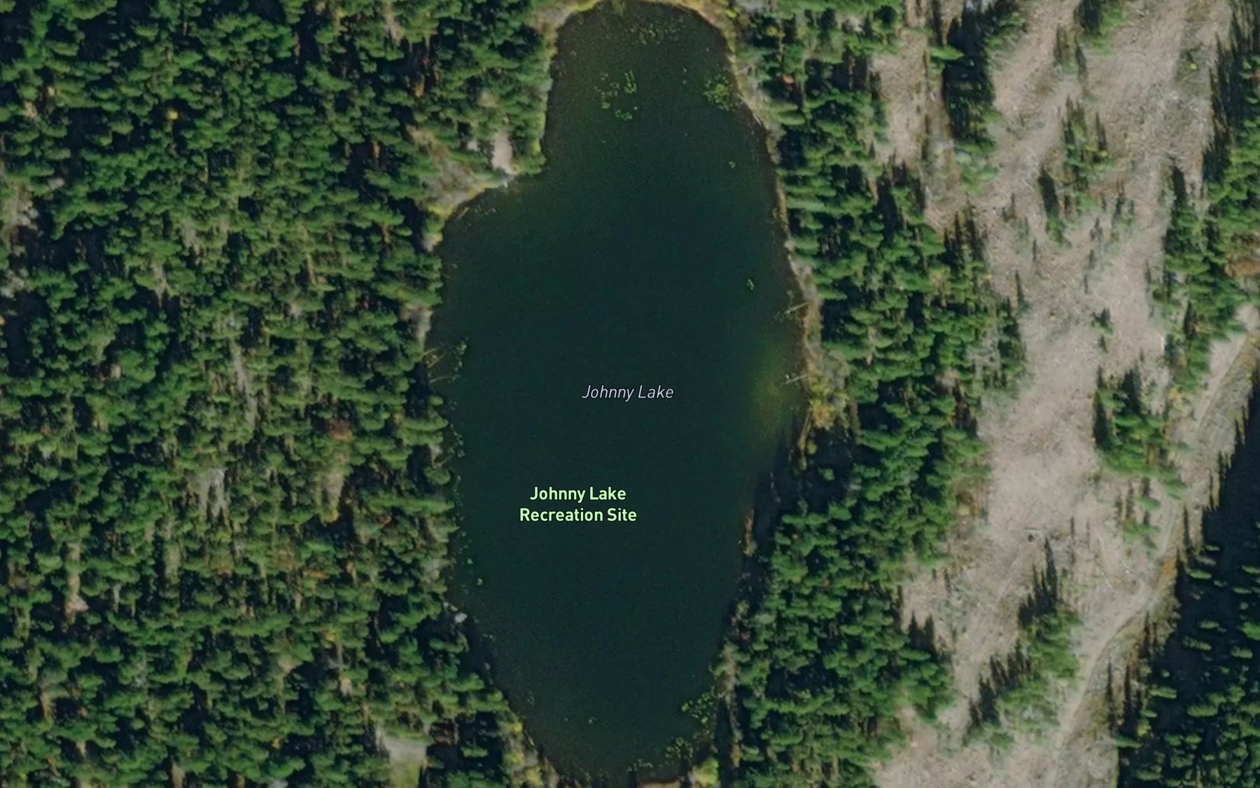 Satellite map of the Johnny Lake