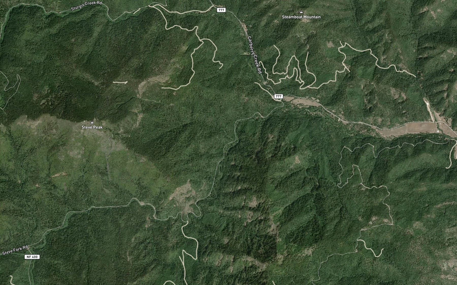 Satellite map of the Osier Creek