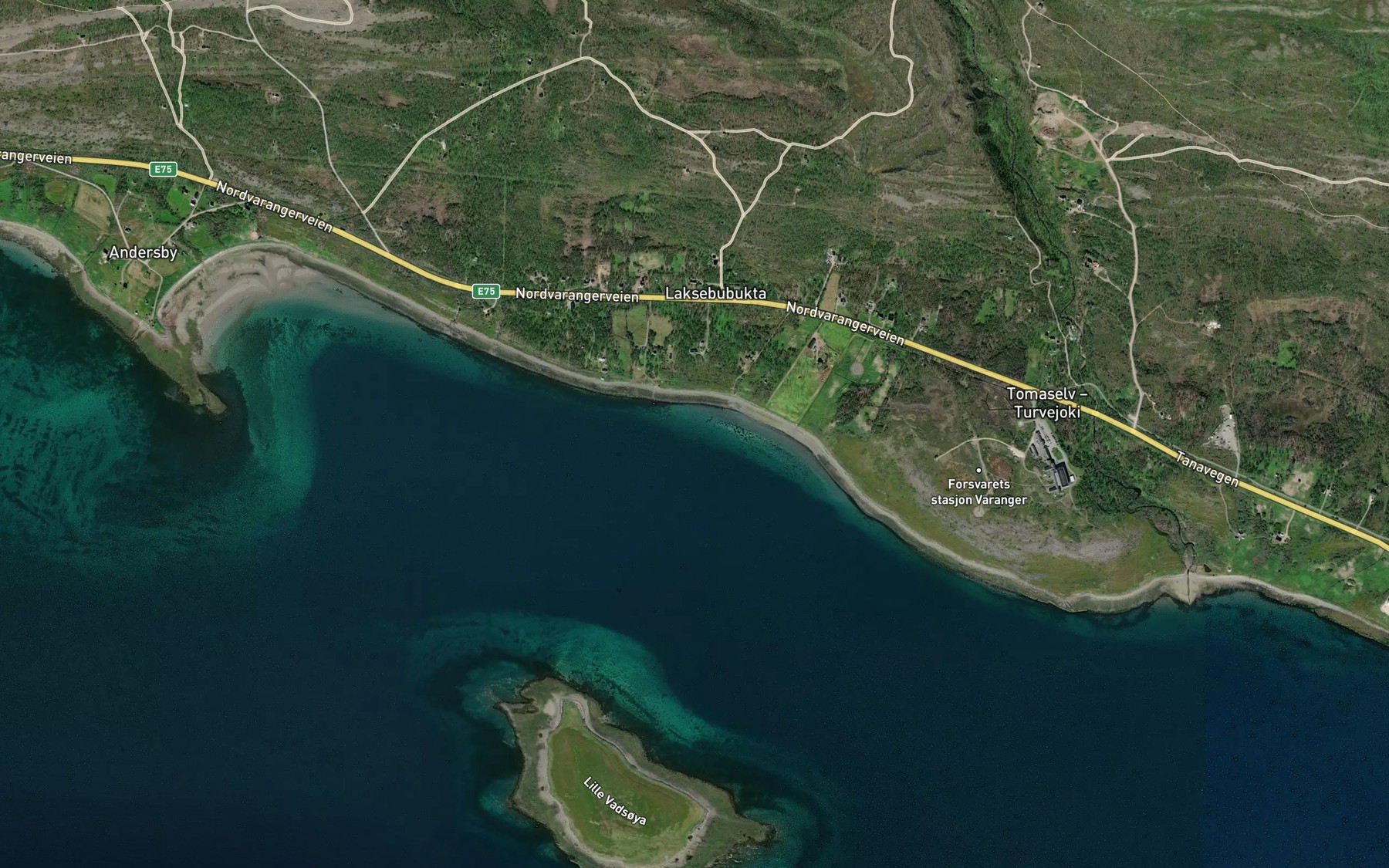 Satellite map of the Laksebubukta