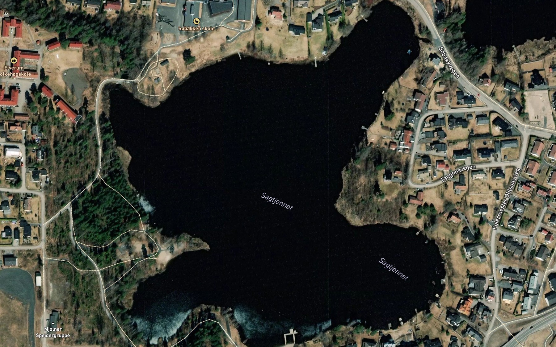 Satellite map of the Sagtjernet