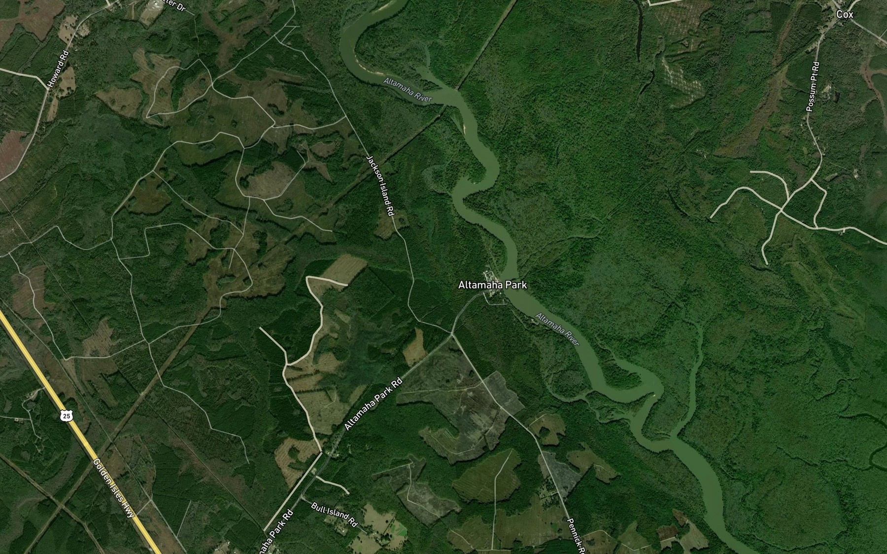 Satellite map of the Poley Branch