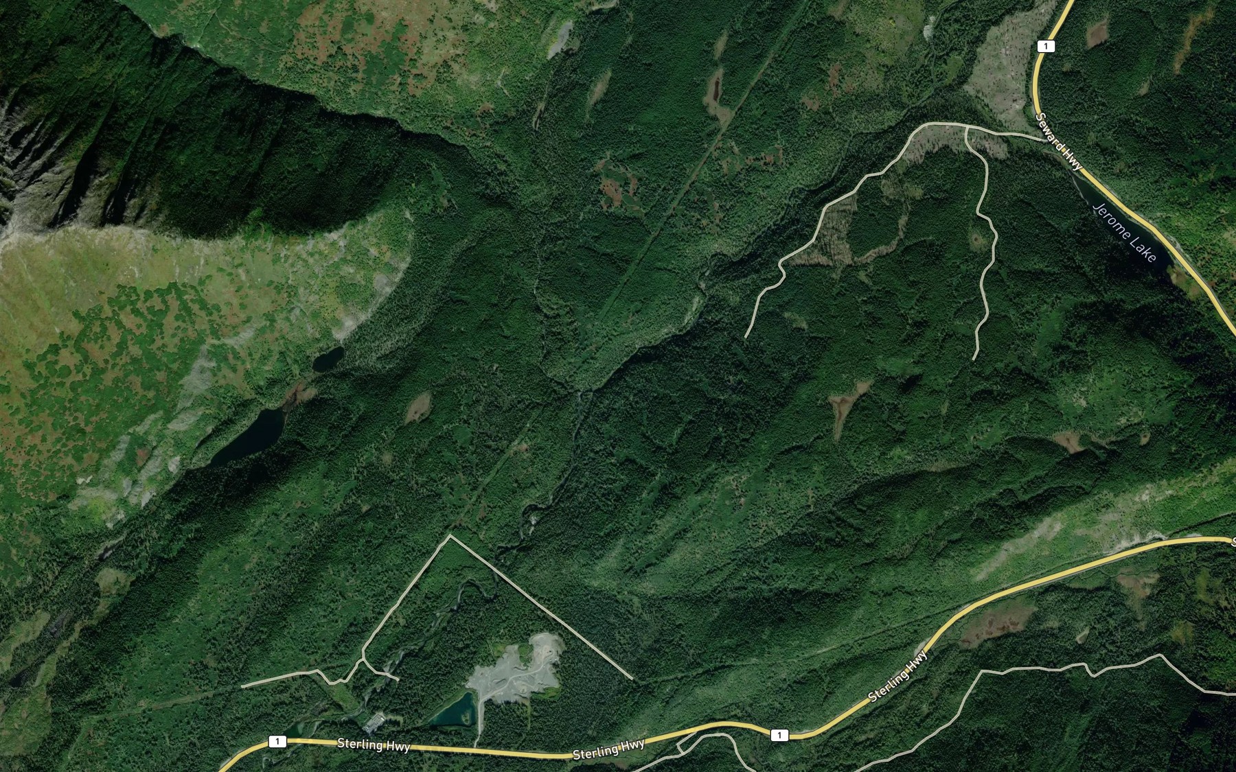 Satellite map of the Devils Creek