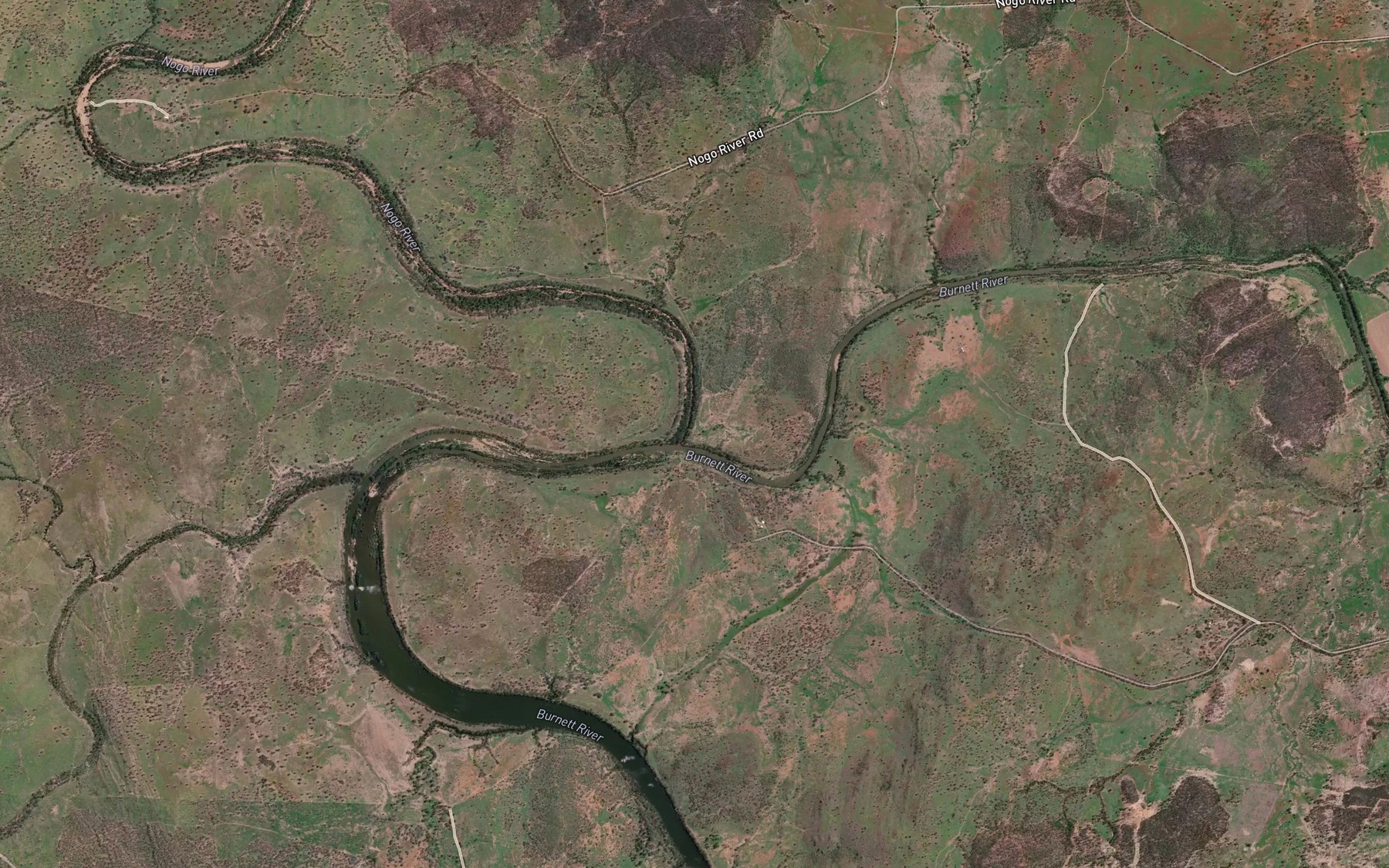 Satellite map of the Nogo River