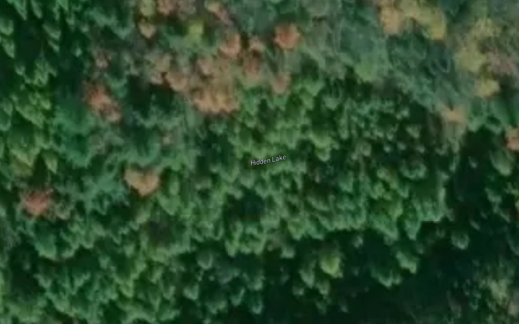 Satellite map of the Hidden Lake