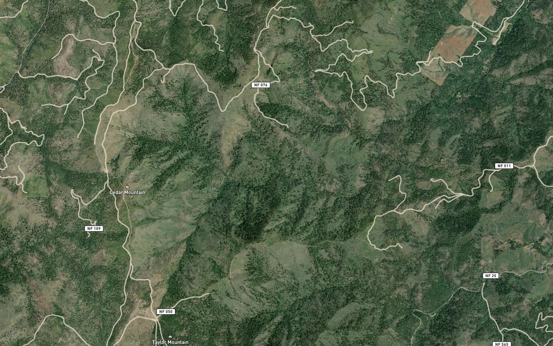 Satellite map of the Baldy Creek