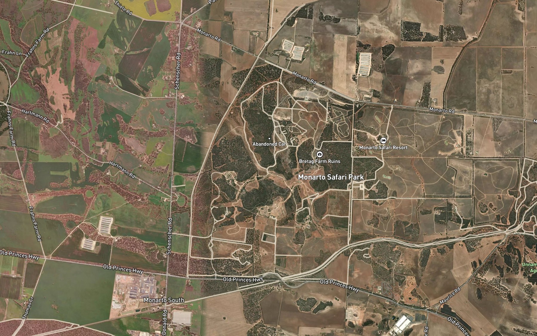 Satellite map of the Dry Creek