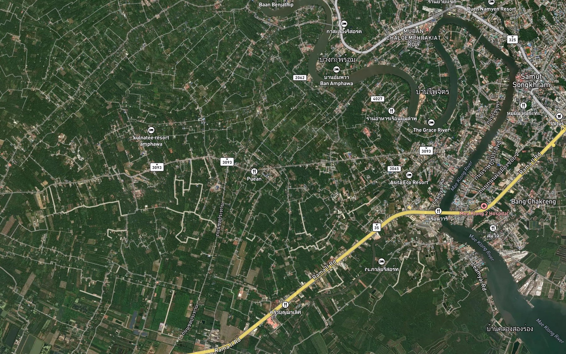 Satellite map of the Khlong Bang Ruea Hak
