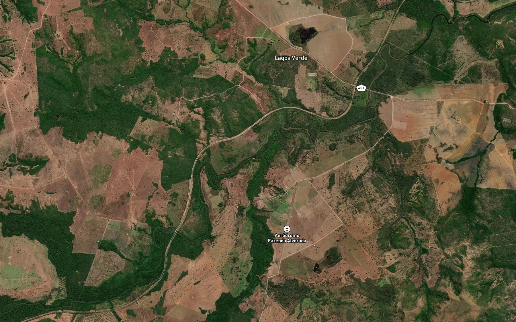 Satellite map of the Corrego Pau-d'Arco