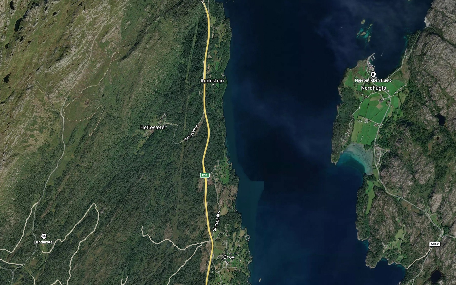 Satellite map of the Orevik