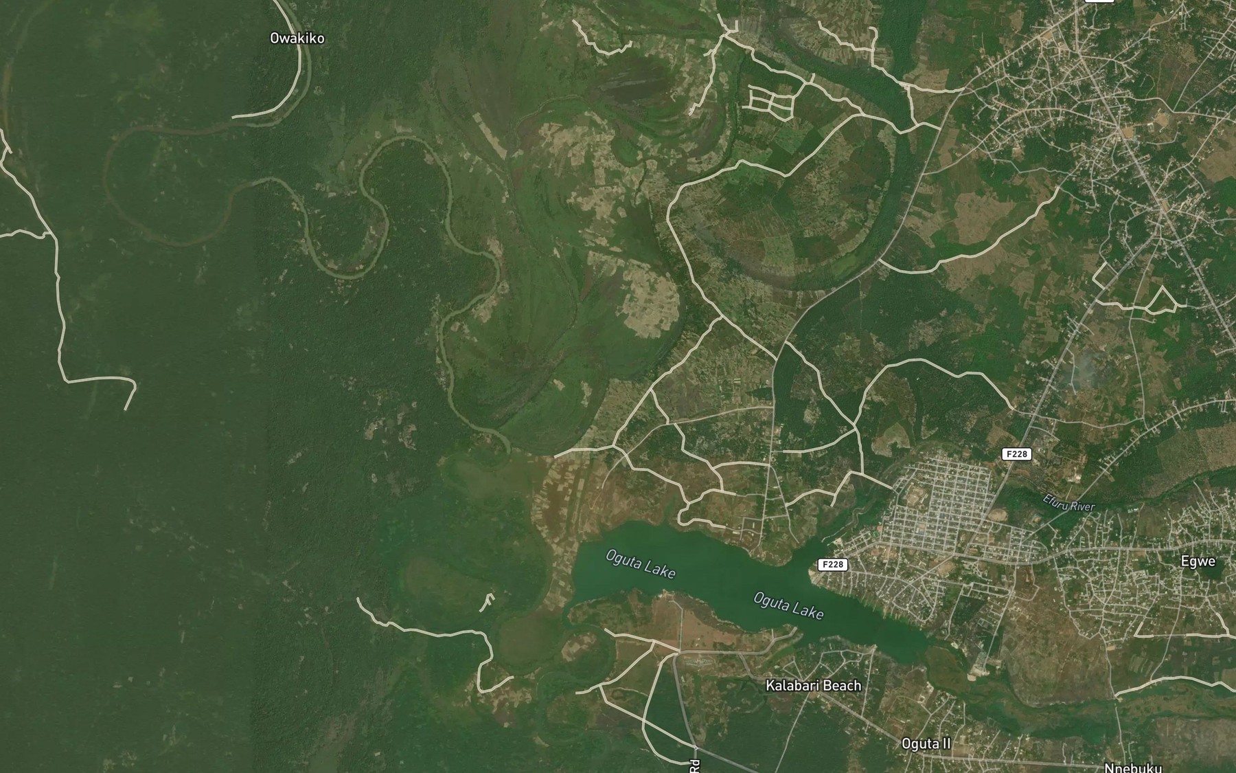 Satellite map of the Asa River