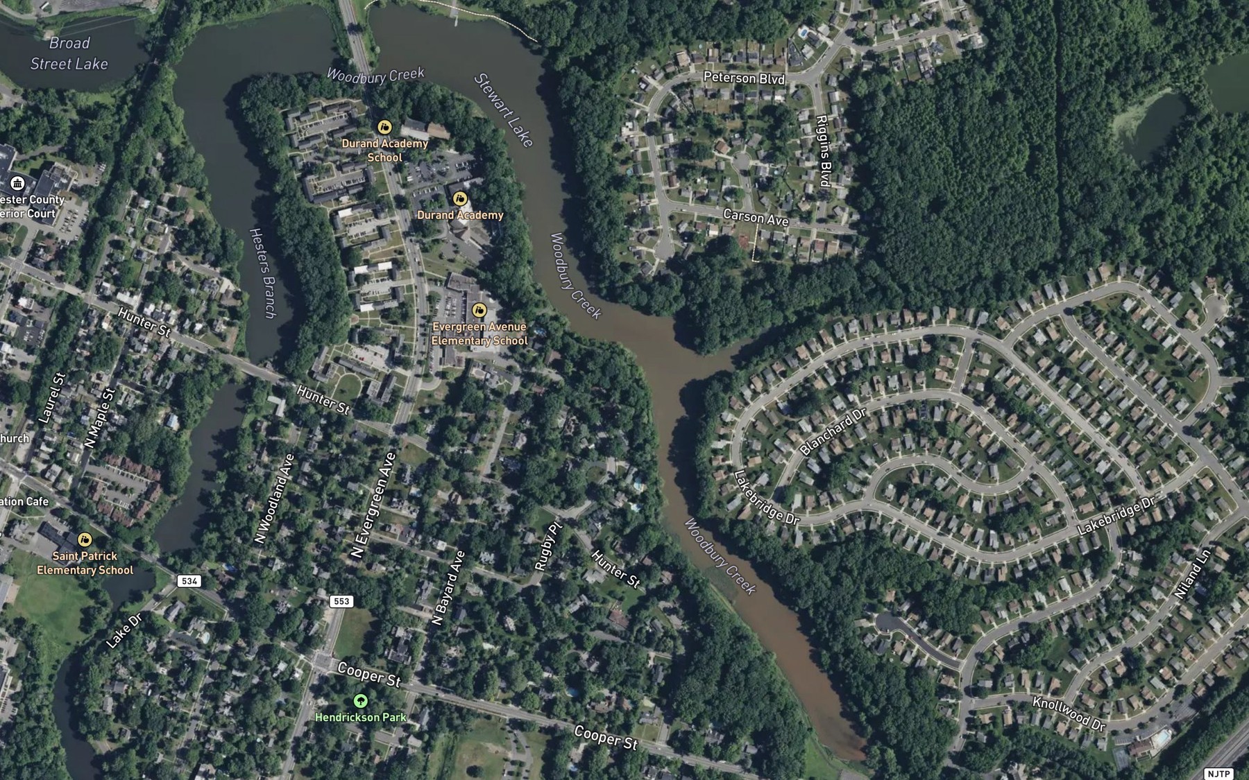 Satellite map of the Stewart Lake