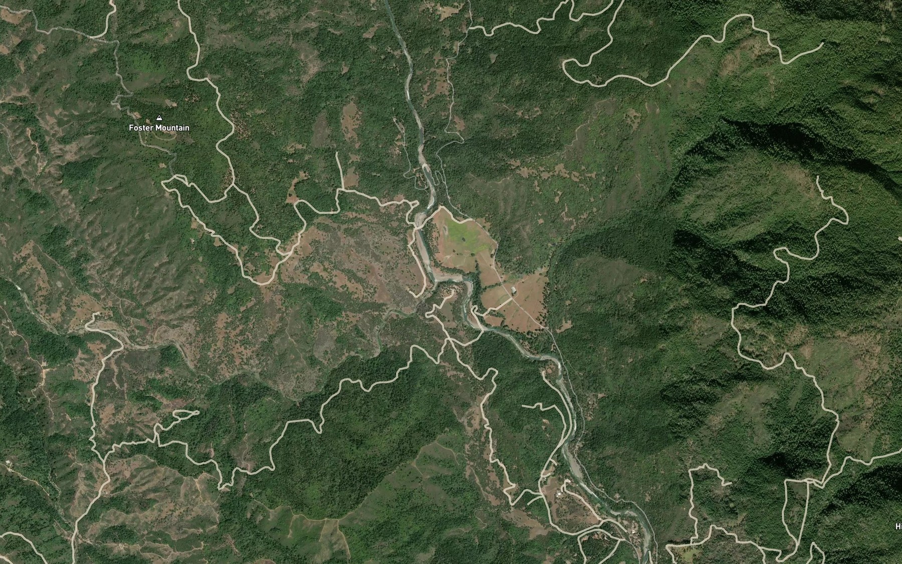 Satellite map of the Eel River