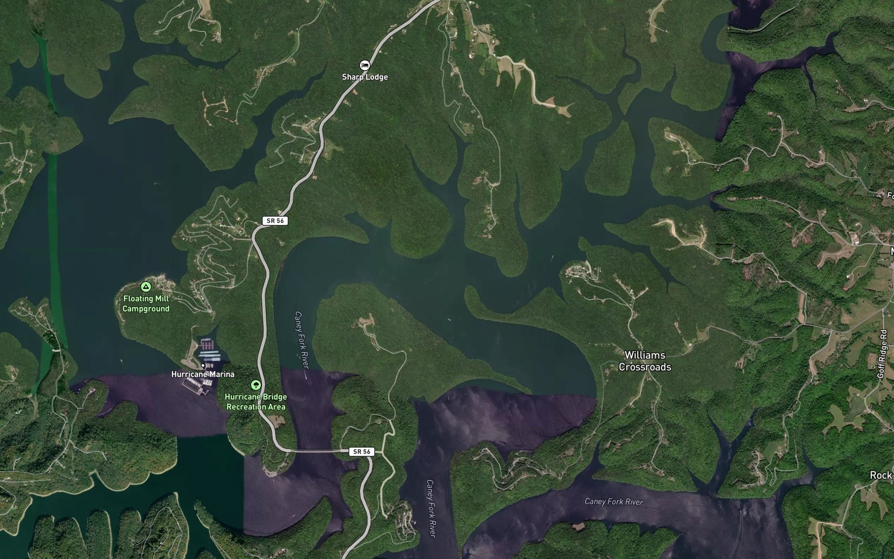 Satellite map of the Mine Lick Creek