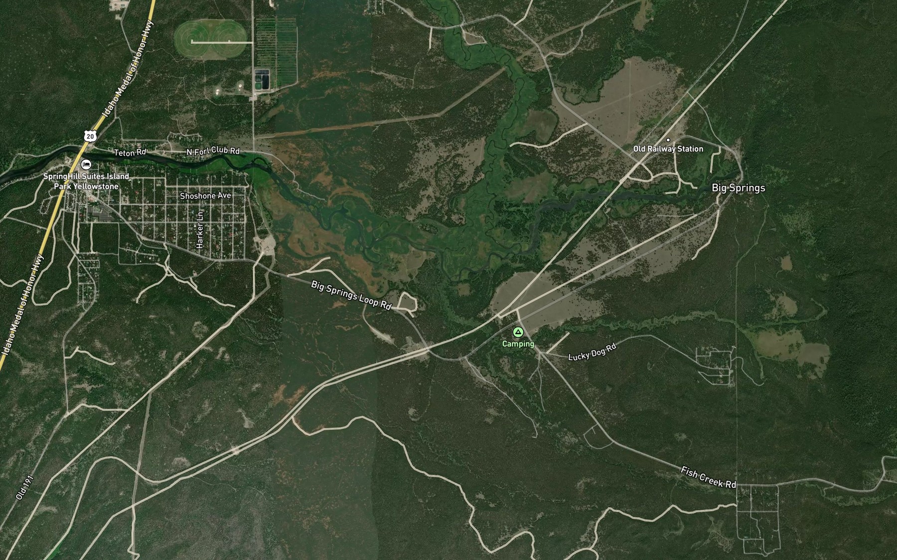Satellite map of the Moose Creek