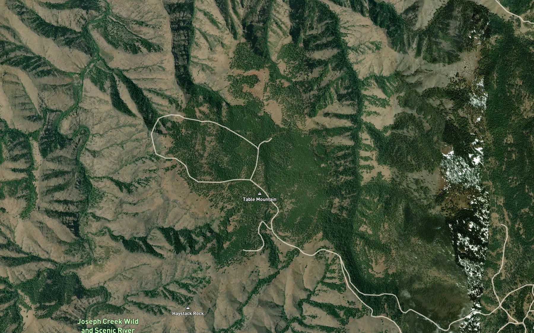 Satellite map of the Table Mountain Spring