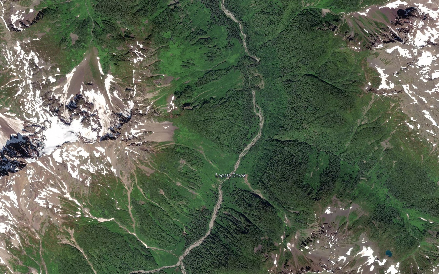 Satellite map of the Frisco Creek
