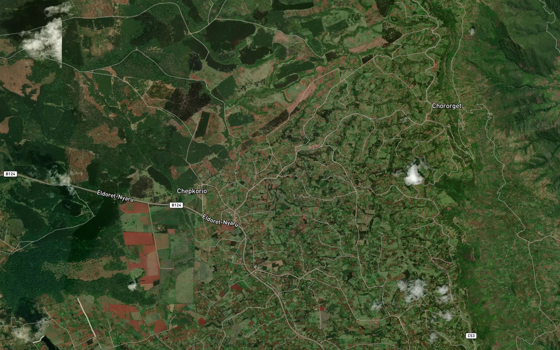 Satellite map of the Yathine