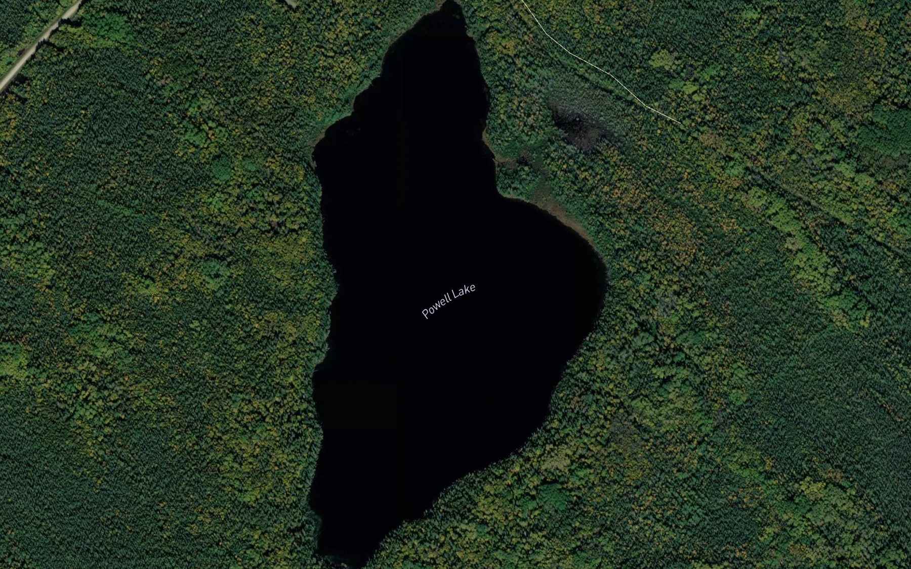 Satellite map of the Powell Lake