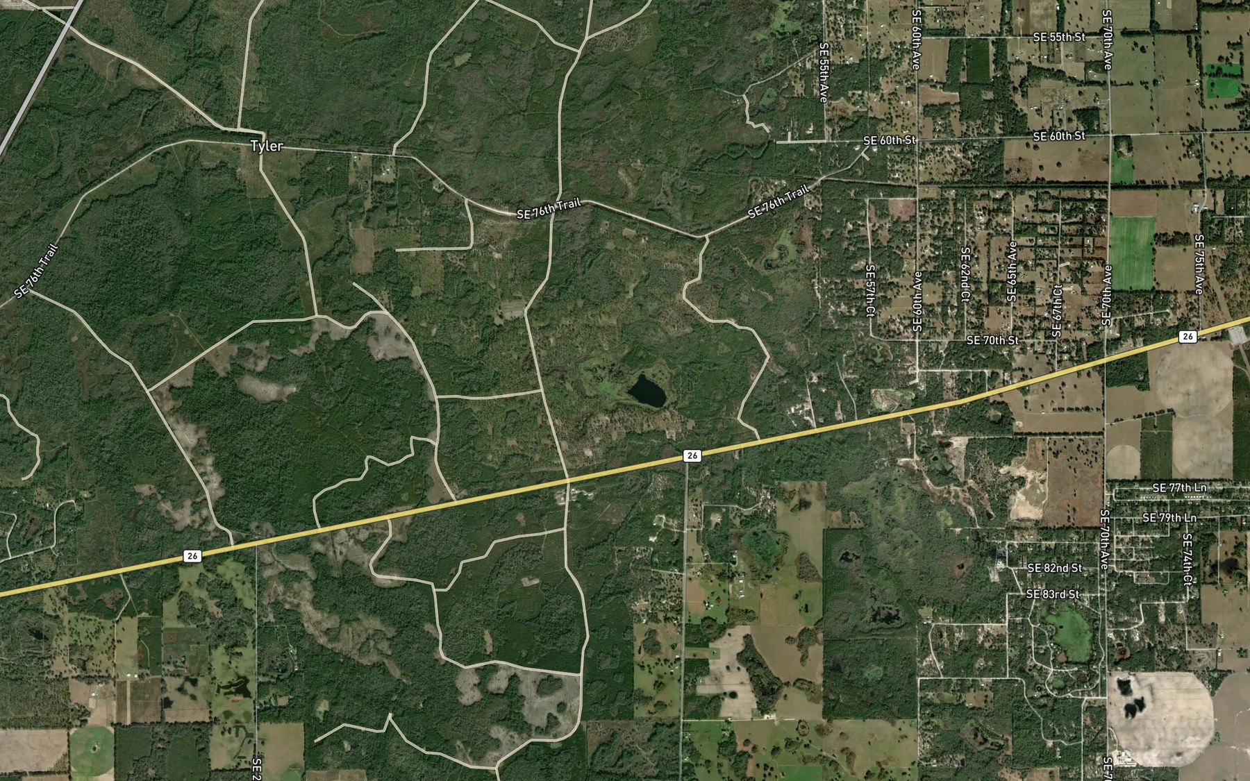 Satellite map of the Knighting Lake
