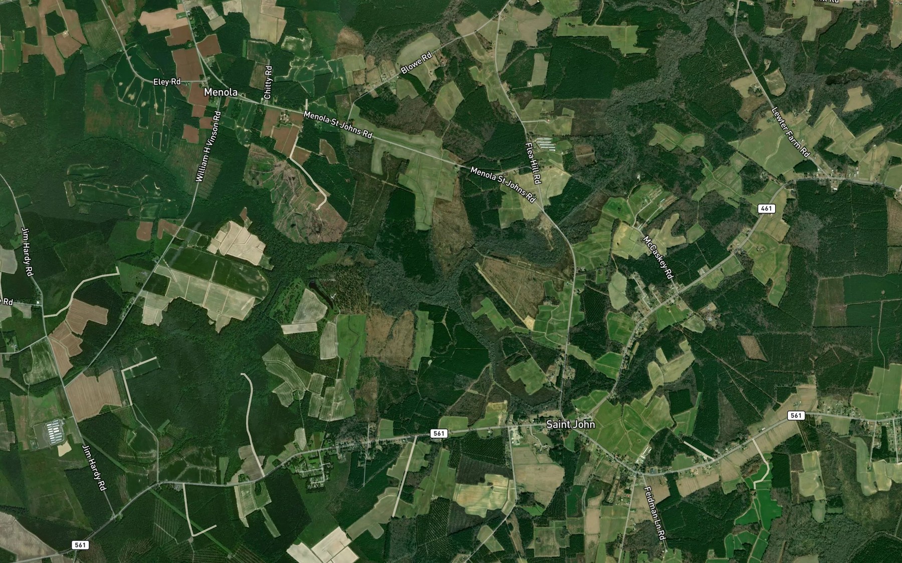 Satellite map of the Chapel Branch