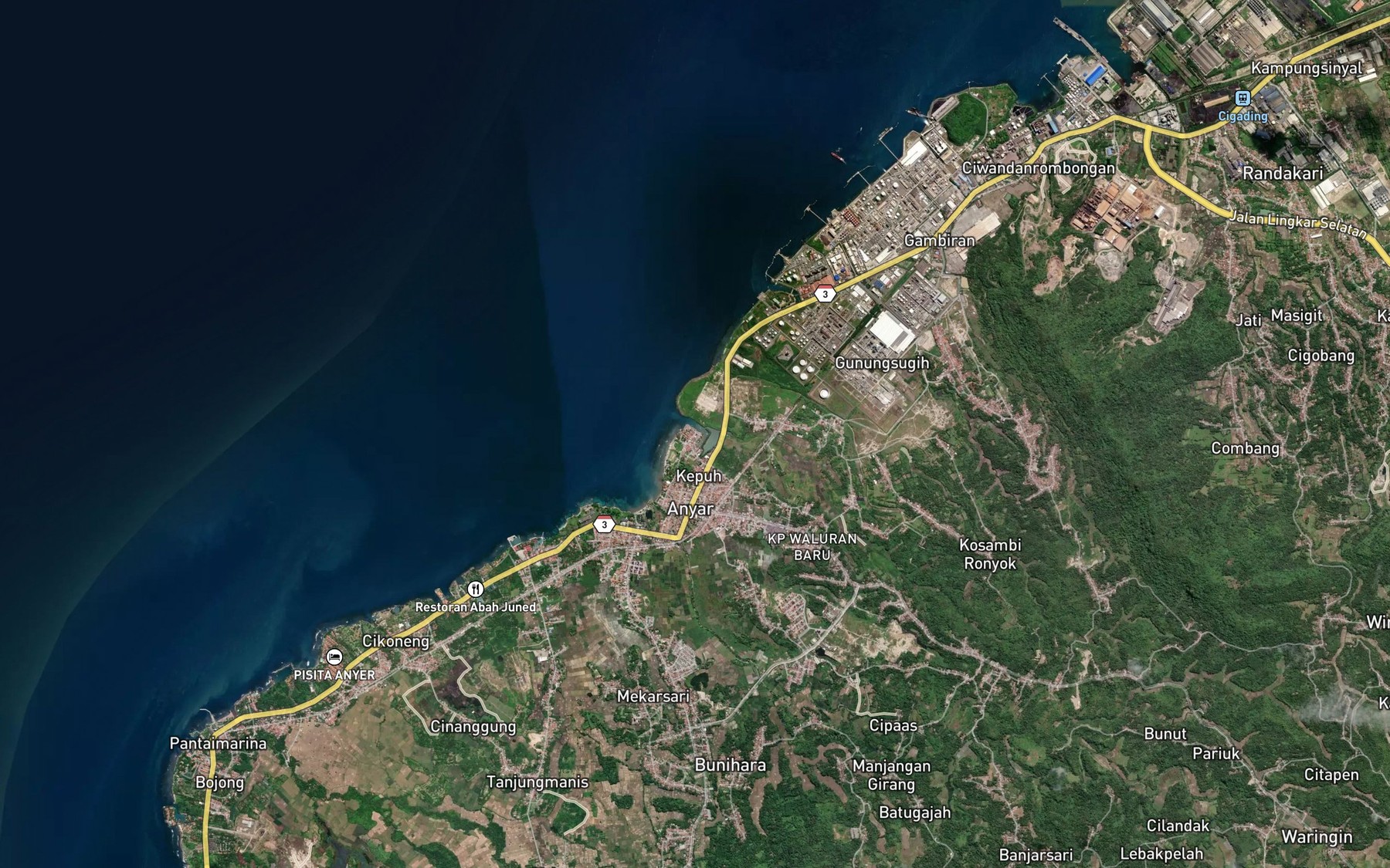 Satellite map of the Teluk Anyar