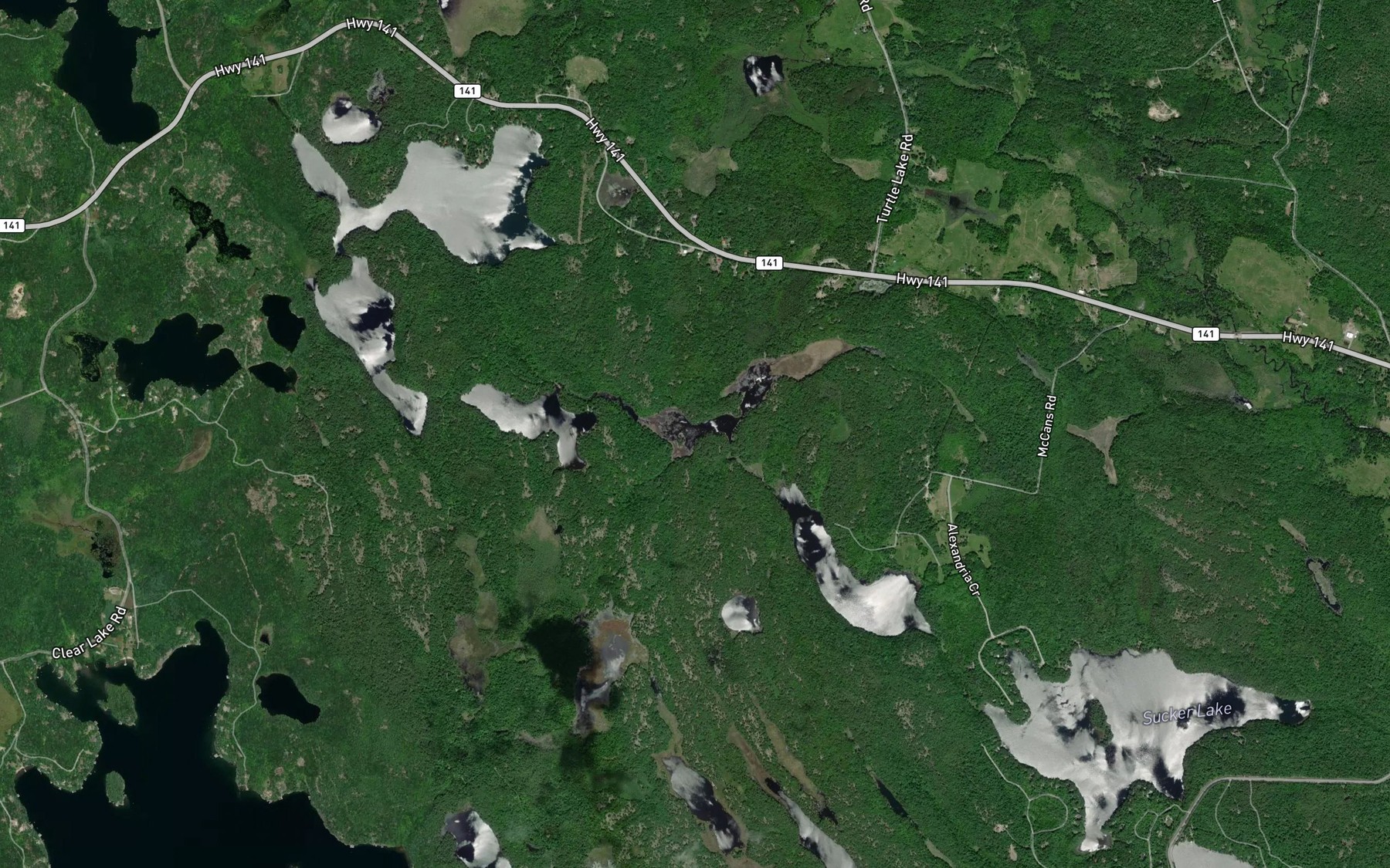 Satellite map of the Motley Lake
