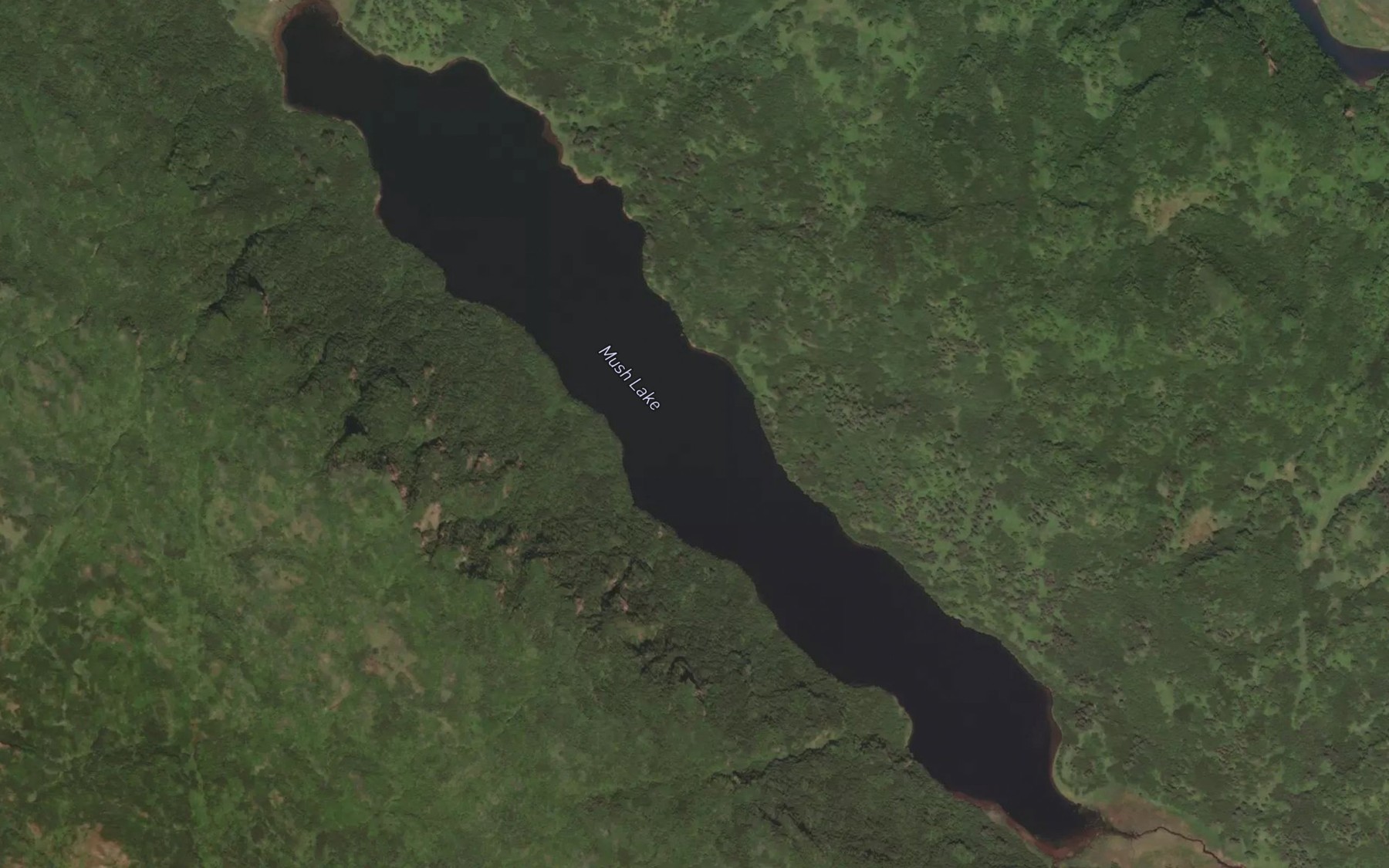 Satellite map of the Mush Lake