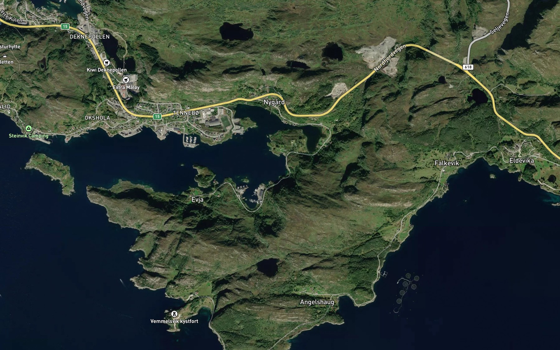 Satellite map of the Kleivvika