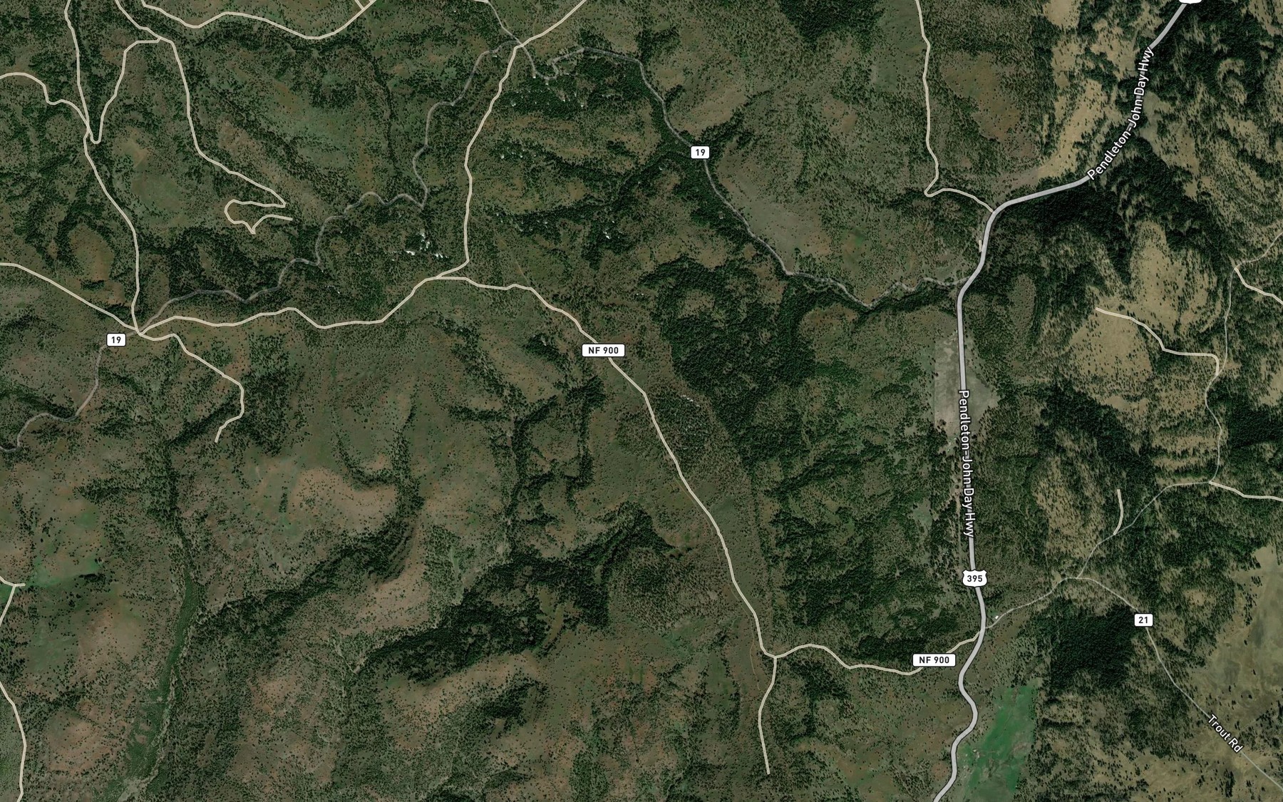 Satellite map of the Rush Pond