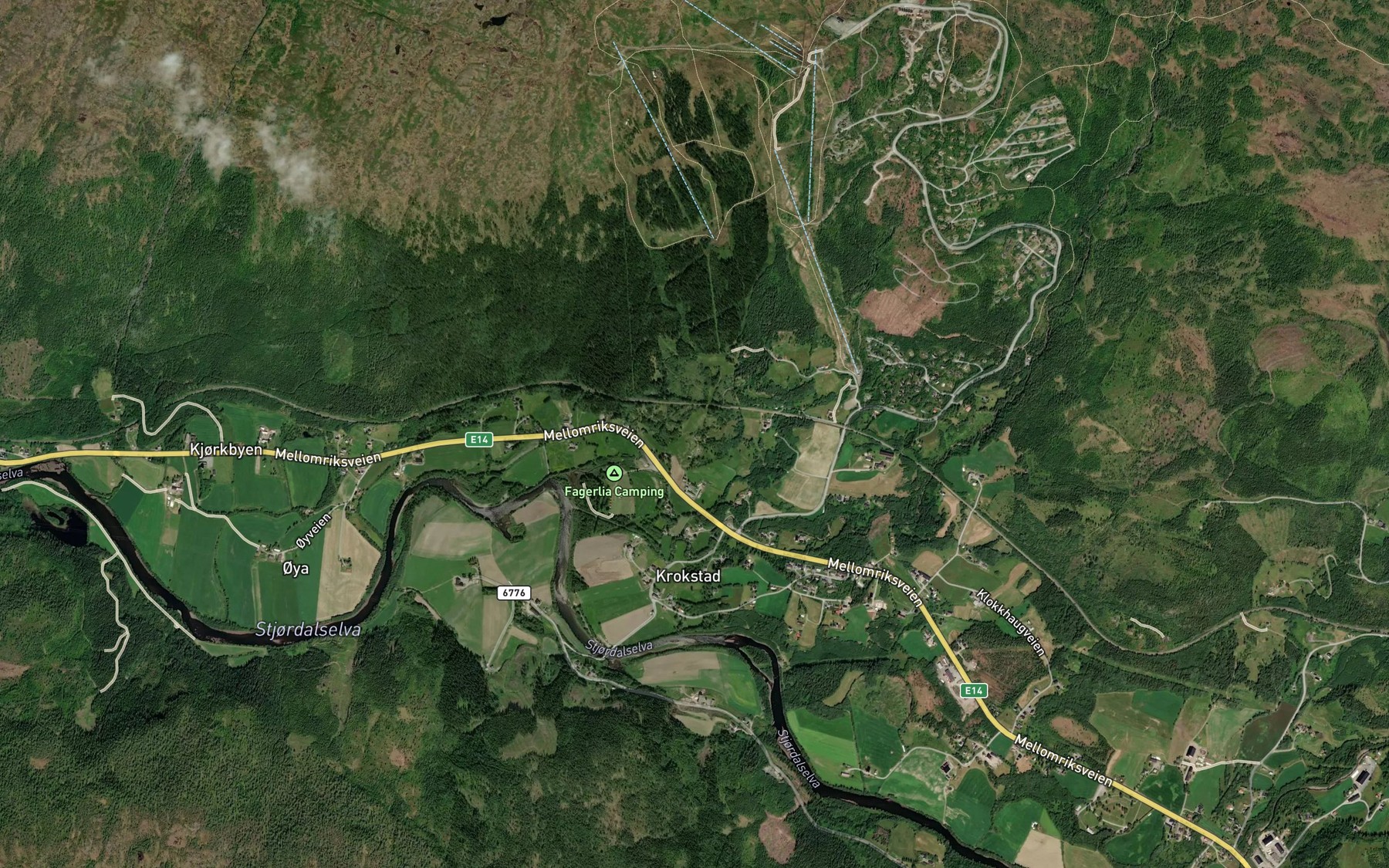 Satellite map of the Strigsvebekken